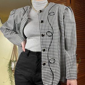 Vintage Gingham Suit Jacket